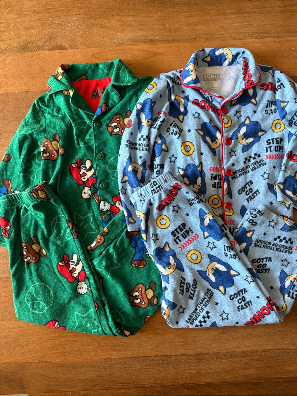 💥2/$20 Sonic and Mario Kids Fleece Pajama Set 3T button - gaming character